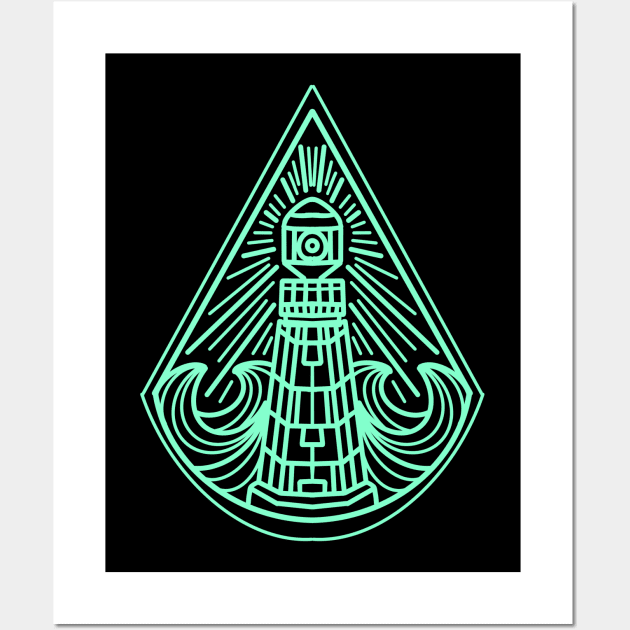 lighthouse line art Wall Art by donipacoceng